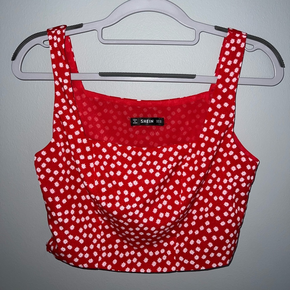Red Floral Tank